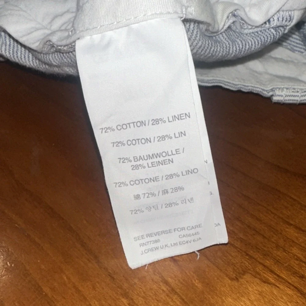 J.CREW Stanton Chino Shorts Light‎ Blue White Stripe Cotton 9